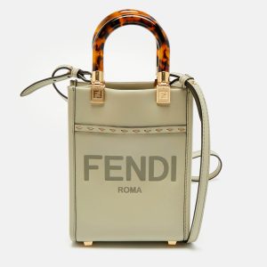 Fendi Light Green Leather Mini Sunshine Tote, Tote Handbags - Luxury Closet catalog