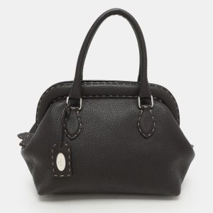 Fendi Dark Brown Selleria Leather Adel Frame Satchel, Satchels - Luxury Closet catalog