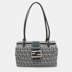 Fendi Grey Canvas Box Baguette Top Handle Bag, Satchels - Luxury Closet catalog