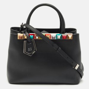 Fendi Black Leather Stud Applique Petite 2Jours Elite Tote, Tote Handbags - Luxury Closet catalog