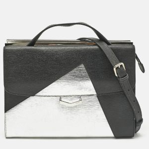 Fendi Black/Silver Leather Small Demi Jour Top Handle Bag, Satchels - Luxury Closet catalog