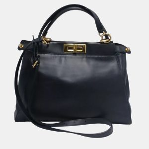 Fendi Peekaboo Small Black Leather Top Handle Bag, Satchels - Luxury Closet catalog