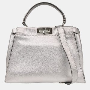 Fendi Peekaboo Silver Leather Handbag, Satchels - Luxury Closet catalog