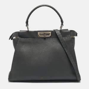 Fendi Grey Leather Medium Peekaboo Top Handle Bag, Satchels - Luxury Closet catalog