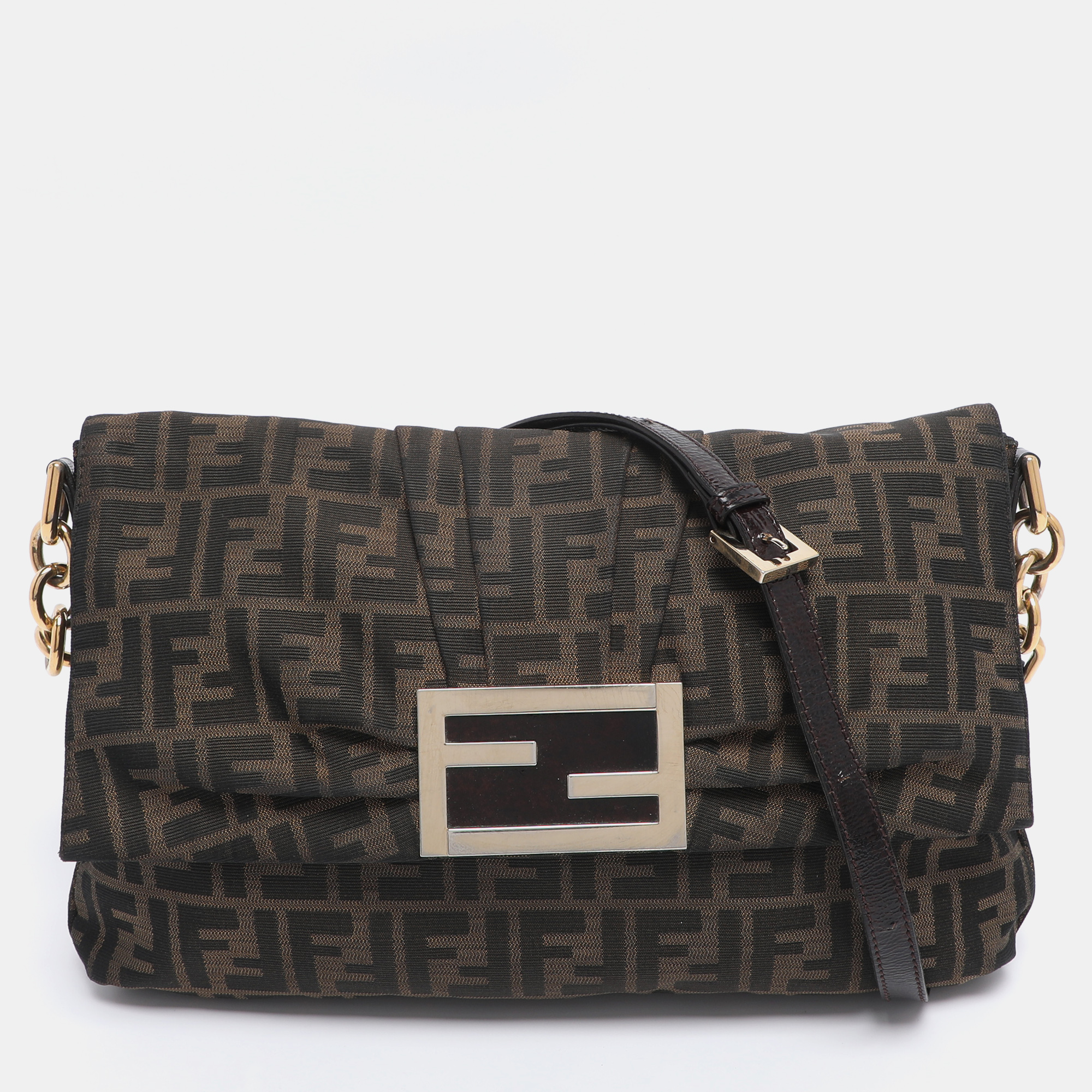Fendi Tobacco Zucca Canvas Large Flap Shoulder Bag, Shoulder Bags - Luxury Closet catalog