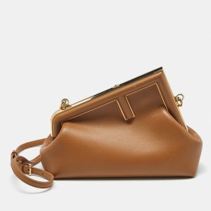 Fendi Brown Leather Small First Shoulder Bag, Shoulder Bags - Luxury Closet catalog