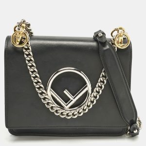 Fendi Black Leather Small Kan I F Shoulder Bag, Shoulder Bags - Luxury Closet catalog