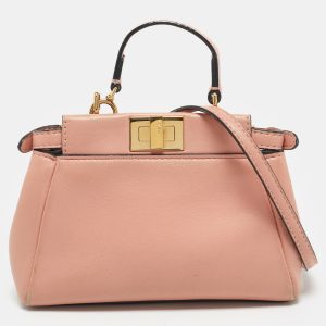 Fendi Peach Leather Micro Peekaboo Crossbody Bag, Handbags - Luxury Closet catalog