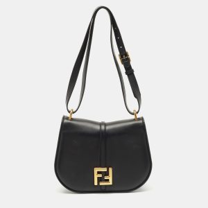 Fendi Black Leather Medium C'mon Shoulder Bag, Shoulder Bags - Luxury Closet catalog