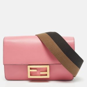 Fendi Pink Leather Mini Flat Baguette Bag, Shoulder Bags - Luxury Closet catalog