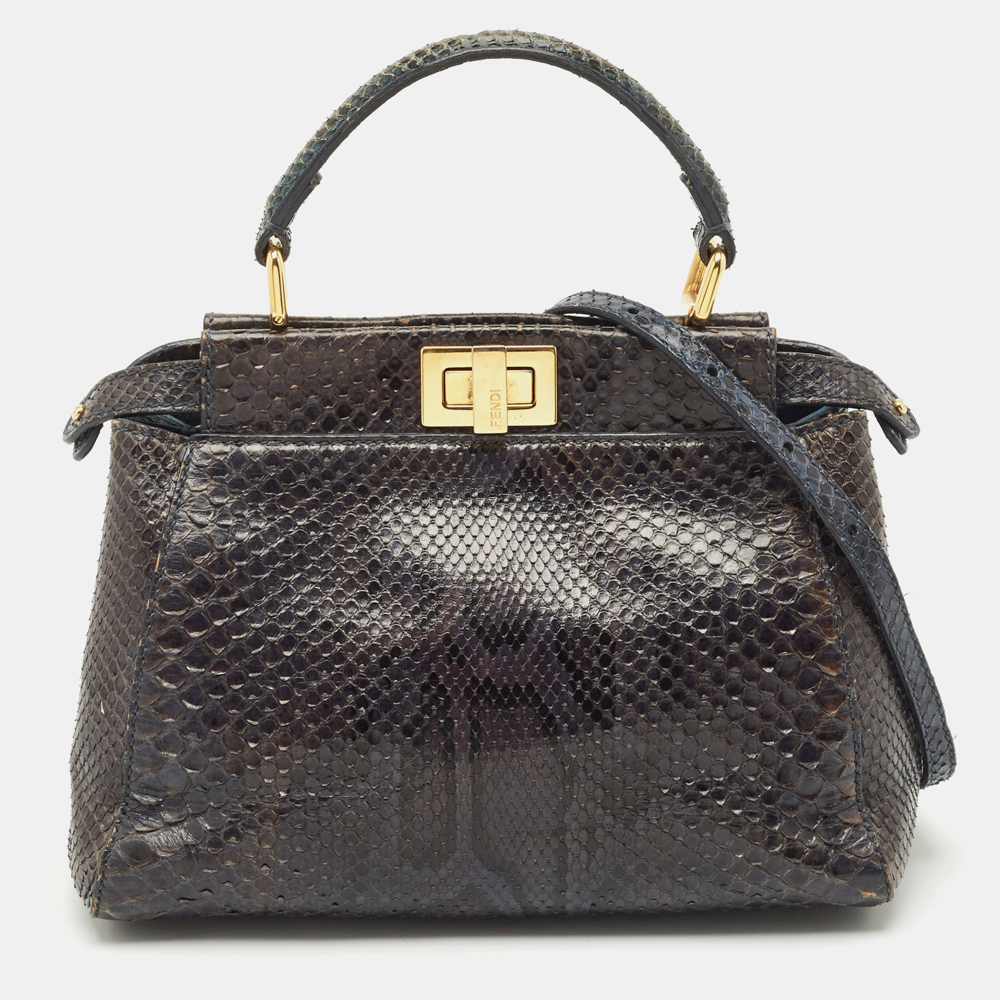 Fendi Teal Python Mini Peekaboo Top Handle Bag, Satchels - Luxury Closet catalog