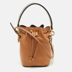Fendi Brown Leather Mini Mon Tresor Bucket Bag, Shoulder Bags - Luxury Closet catalog