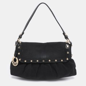 Fendi Black Canvas and Patent Leather Small Studded Chef Shoulder Bag, Shoulder Bags - Luxury Closet catalog