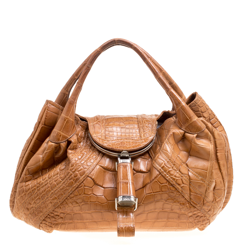 Fendi Brown Crocodile Spy Hobo, Shoulder Bags - Luxury Closet catalog