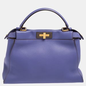 Fendi Purple Leather Medium Peekaboo Top Handle Bag, Satchels - Luxury Closet catalog