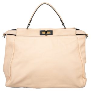 Fendi Beige/Black Leather Beads Lining Large Peekaboo Top Handle Bag, Handbags - Luxury Closet catalog