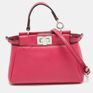 Fendi Fuchsia Leather Micro Peekaboo Crossbody Bag, Handbags - Luxury Closet catalog