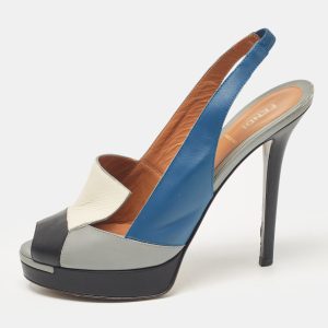 Fendi Multicolor Leather Platform Slingback Sandals Size 39, Sandals - Luxury Closet catalog
