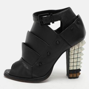 Fendi Black Leather Polifonia Booties Size 36.5, Boots - Luxury Closet catalog
