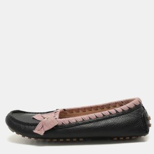 Fendi Black/Pink Leather and Fabric Bow Loafers Size 40, Loafers & Slip-Ons - Luxury Closet catalog