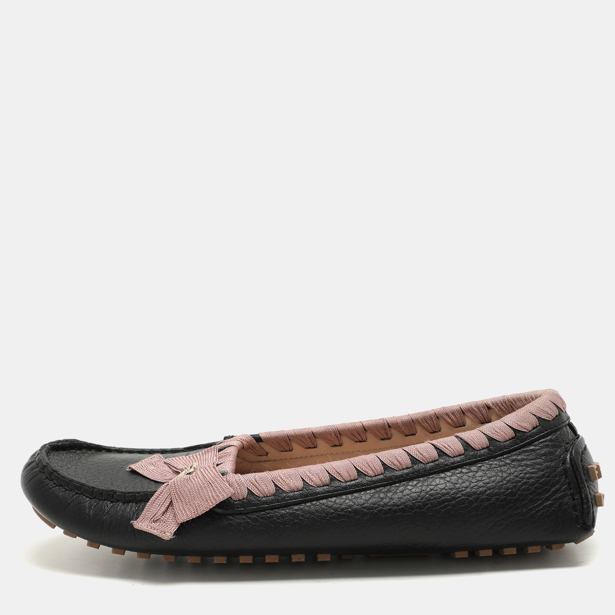 Fendi Black/Pink Leather and Fabric Bow Loafers Size 40, Loafers & Slip-Ons - Luxury Closet catalog