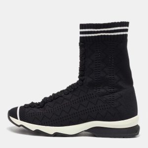 Fendi Black Knit Fabric Sock High Top Slip on Sneakers Size 38, Athletic Shoes & Sneakers - Luxury Closet catalog
