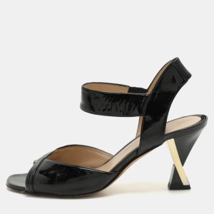 Fendi Black Patent Leather Ankle Strap Sandals Size 37.5, Sandals - Luxury Closet catalog