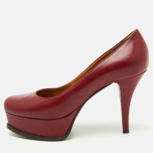 Fendi Dark Red Leather Fendista Platform Pumps Size 37, Pumps - Luxury Closet catalog