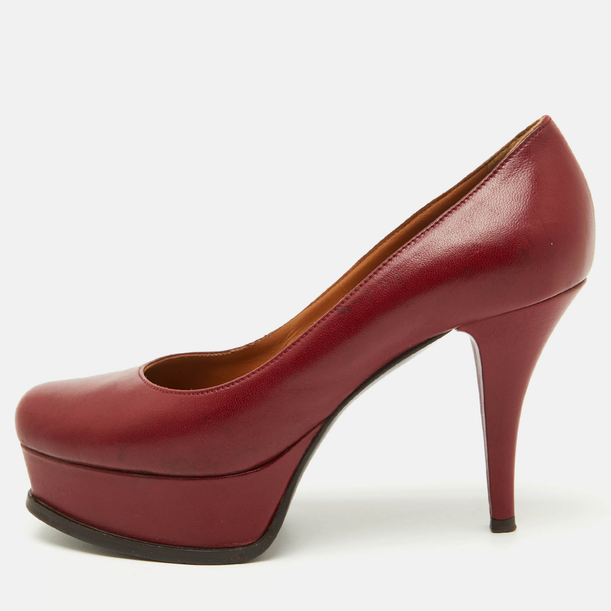 Fendi Dark Red Leather Fendista Platform Pumps Size 37, Pumps - Luxury Closet catalog