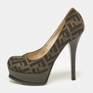 Fendi Brown Zucca Canvas Fendista Platform Pumps Size 39, Pumps - Luxury Closet catalog