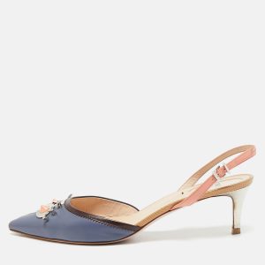 Fendi Multicolor Leather Studded Monster Slingback Sandals Size 41, Pumps - Luxury Closet catalog