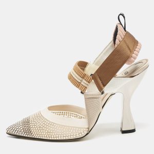 Fendi Multicolor Mesh and Fabric Colibri Slingback Pumps Size 37, Pumps - Luxury Closet catalog