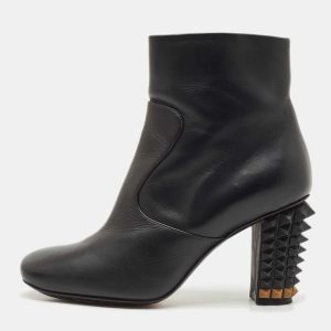 Fendi Black Leather Studded Ankle Boots Size 36, Boots - Luxury Closet catalog