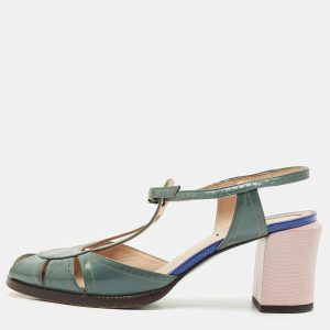Fendi Grey Leather Chameleon Ankle Strap Sandals Size 37, Sandals - Luxury Closet catalog