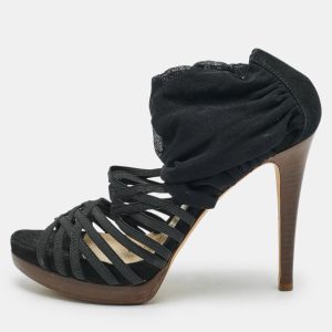 Fendi Black Elastic and Jersey Strappy Sandals Size 36, Sandals - Luxury Closet catalog