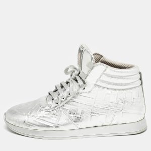 Fendi X Nicki Minaj Silver Laminated Leather High Top Sneakers 38.5, Athletic Shoes & Sneakers - Luxury Closet catalog