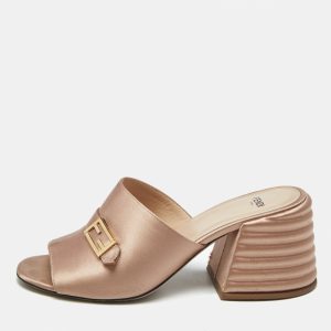 Fendi old Rose Satin FF Slide Sandals Size 38, Sandals - Luxury Closet catalog