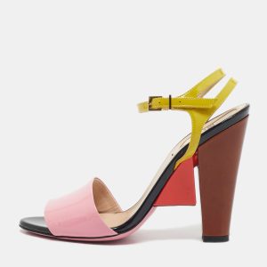 Fendi Multicolor Patent Leather Ankle Strap Sandals Size 37, Sandals - Luxury Closet catalog