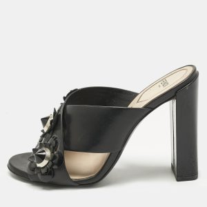 Fendi Black Patent and Leather Flowerland Criss Cross Slide Sandals Size 36, Sandals - Luxury Closet catalog