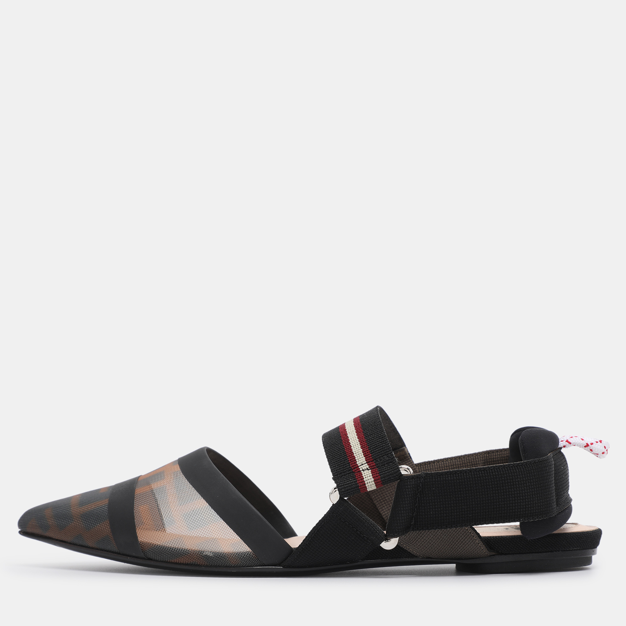 Fendi Multicolor Zucca Mesh and Leather Colibri Slingback Flats Size 36, Flats - Luxury Closet catalog