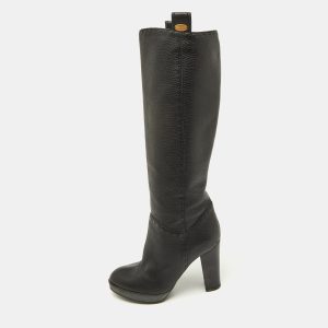 Fendi Black Leather Selleria Knee Length Boots Size 35, Boots - Luxury Closet catalog