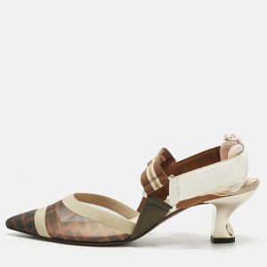 Fendi Multicolor Fabric and Leather Colibri Slingback Pumps Size 38.5, Pumps - Luxury Closet catalog