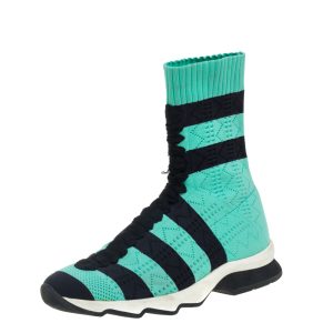 Fendi Green/Black Knit Fabric Striped Sock Sneakers Size 36, Athletic Shoes & Sneakers - Luxury Closet catalog