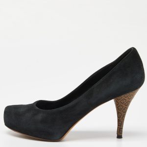 Fendi Black Suede Zucca Heel Pumps Size 37, Pumps - Luxury Closet catalog