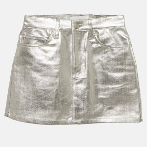 Frame Silver Coated Denim Mini Skirt S, Skirts - Luxury Closet catalog