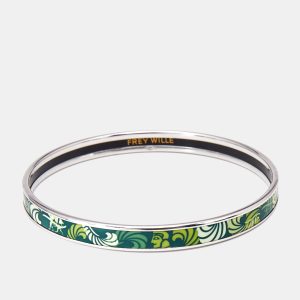 Frey Wille Green Fire Enamel Silver Tone Ultra Bangle Bracelet, Jewelry - Luxury Closet catalog