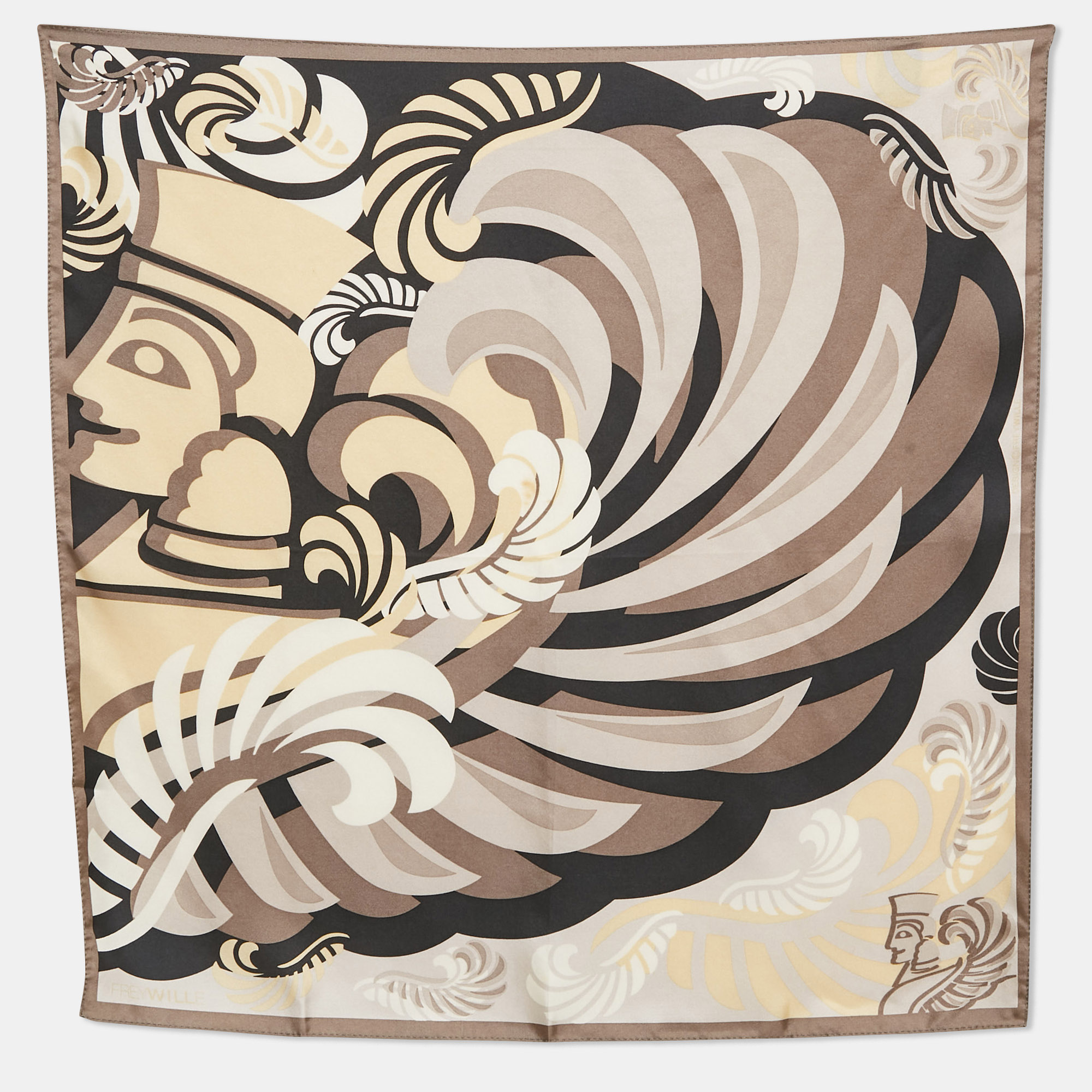 Frey Wille Grey Print Silk Square Scarf, Scarves & Shawls - Luxury Closet catalog