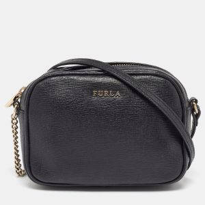Furla Black Leather Camera Crossbody Bag, Handbags - Luxury Closet catalog