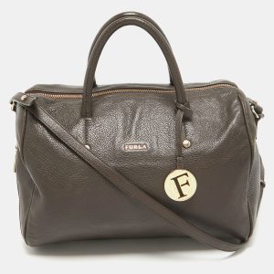 Furla Dark Brown Leather Ariana Satchel, Satchels - Luxury Closet catalog