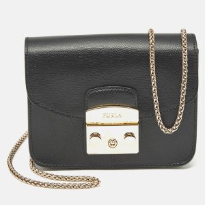 Furla Black Leather Mini Metropolis Crossbody Bag, Handbags - Luxury Closet catalog